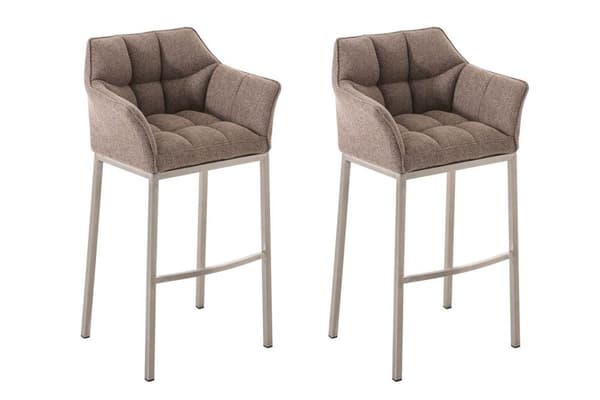 CLP 2-pack Barstol Damaso Stof med 4-Ben Metalstel