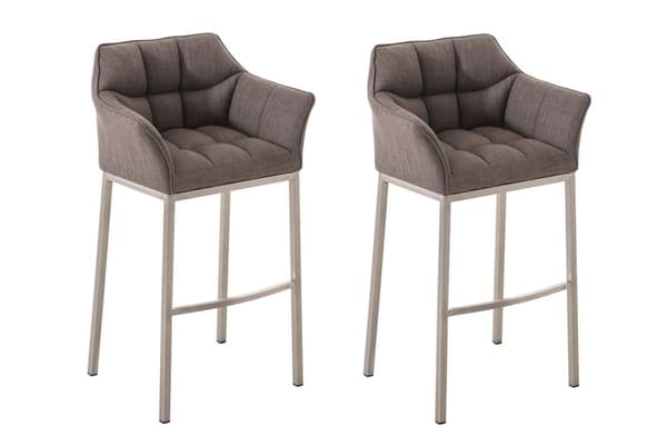 CLP 2-pack Barstol Damaso Stof med 4-Ben Metalstel