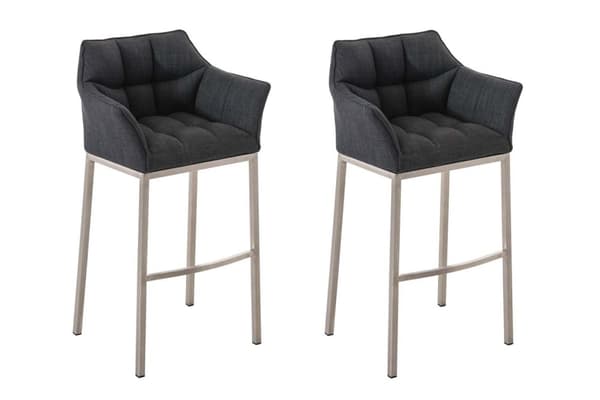 CLP 2-pack Barstol Damaso Stof med 4-Ben Metalstel