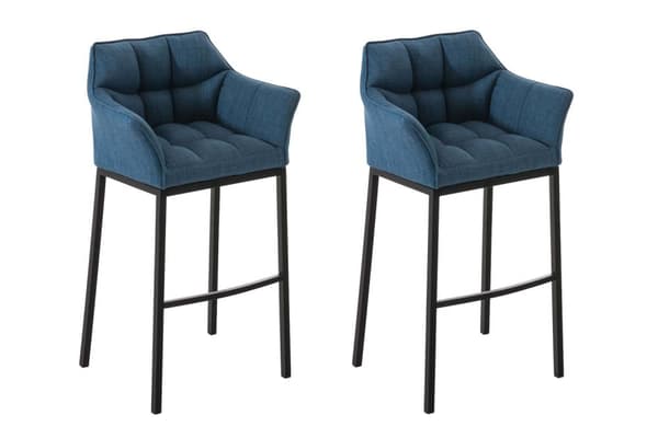 CLP 2-pack Barstol Damaso Stof med 4-Ben Metalstel