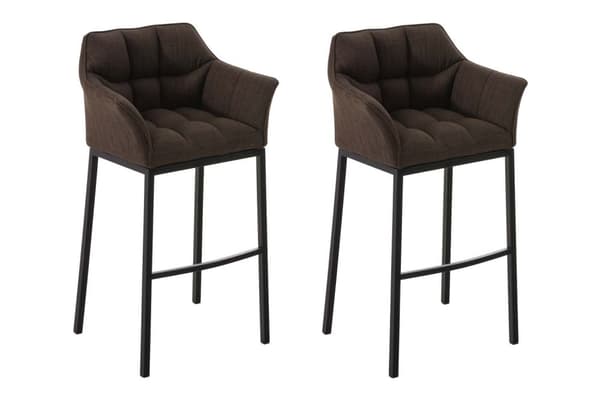 CLP 2-pack Barstol Damaso Stof med 4-Ben Metalstel