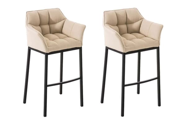 CLP 2-pack Barstol Damaso Stof med 4-Ben Metalstel