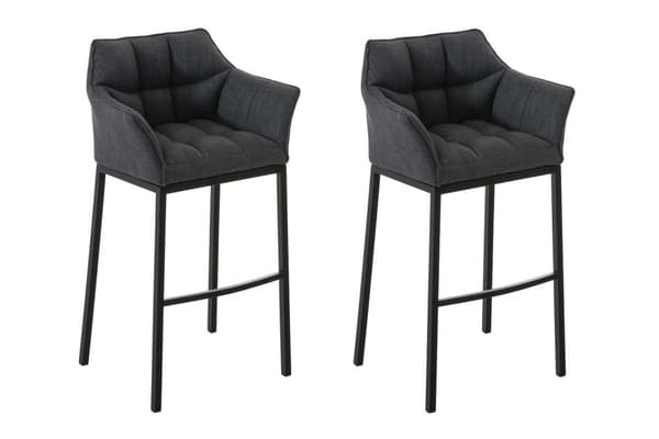 CLP 2-pack Barstol Damaso Stof med 4-Ben Metalstel