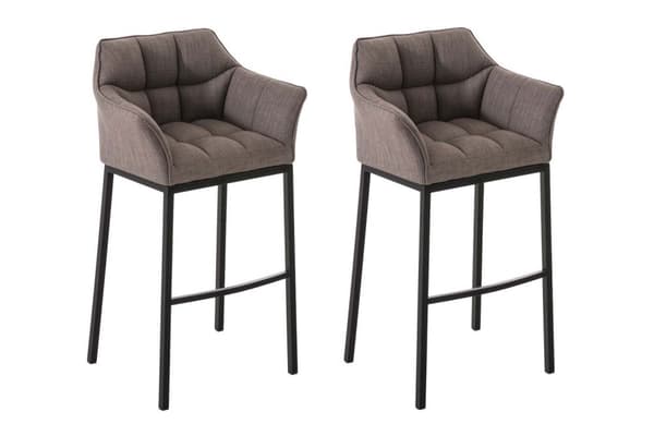 CLP 2-pack Barstol Damaso Stof med 4-Ben Metalstel