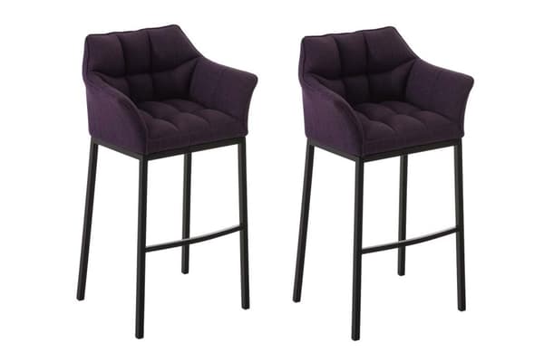 CLP 2-pack Barstol Damaso Stof med 4-Ben Metalstel