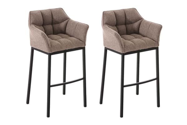 CLP 2-pack Barstol Damaso Stof med 4-Ben Metalstel