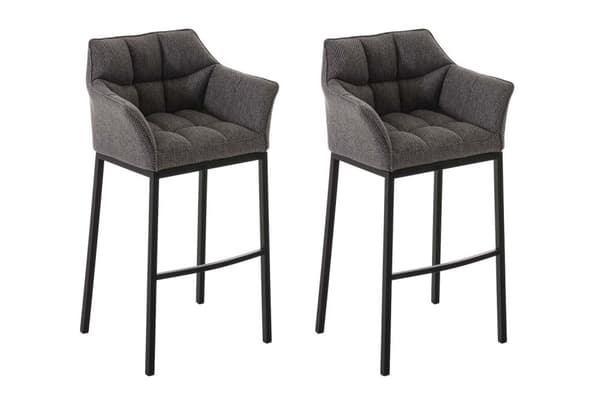 CLP 2-pack Barstol Damaso Stof med 4-Ben Metalstel
