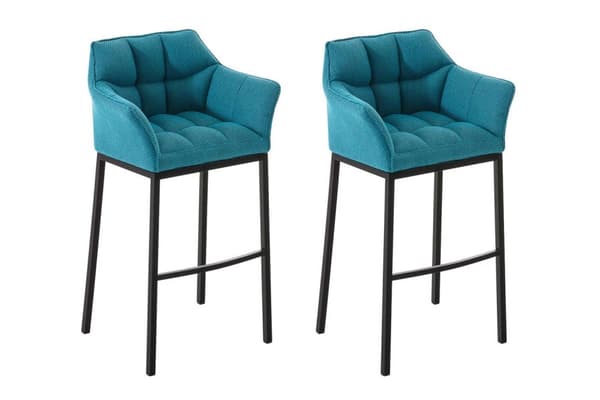 CLP 2-pack Barstol Damaso Stof med 4-Ben Metalstel