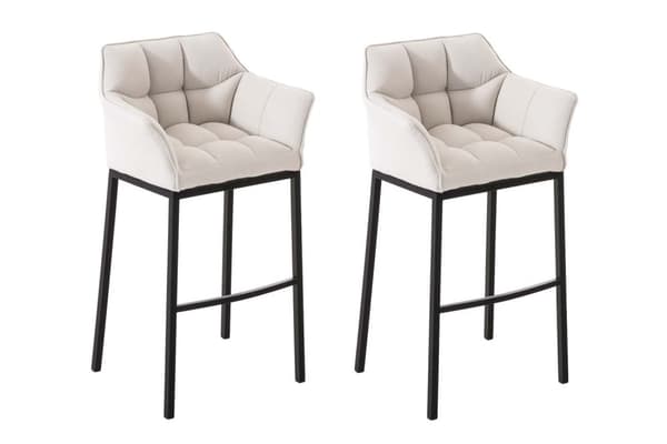 CLP 2-pack Barstol Damaso Stof med 4-Ben Metalstel