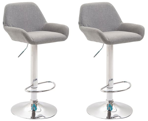 CLP 2-pack Barstol Braga Stof grey-chrom