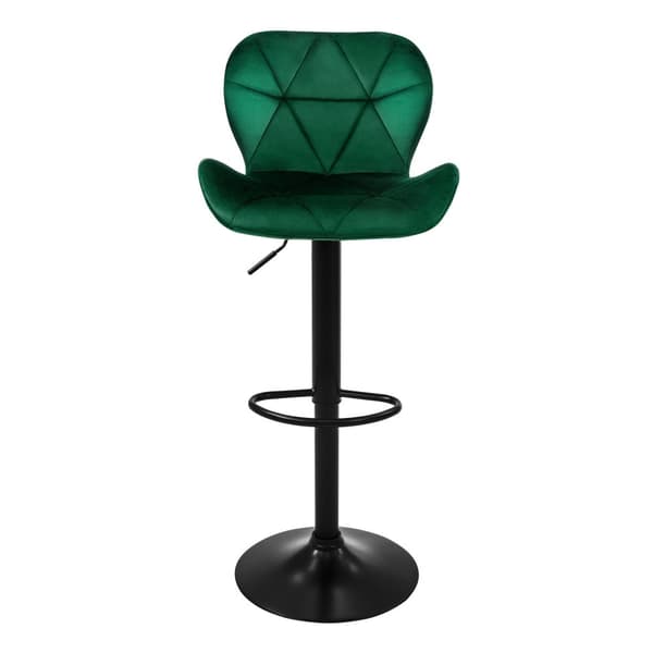 Baarijakkara 2 kpl vihreä samettipäällysteinen, selkänoja ja jalkatuki, korkeussäätö 59-79cm ML-Design