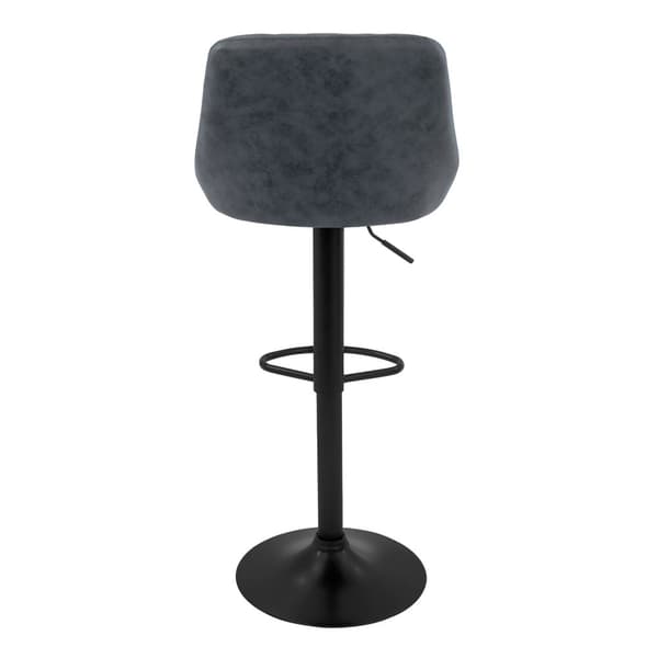 Barstol sæt med 2 stk. antracit kunstlæderpolstring med ryglæn og fodstøtte højdejusterbar 62-82 cm ML-Design