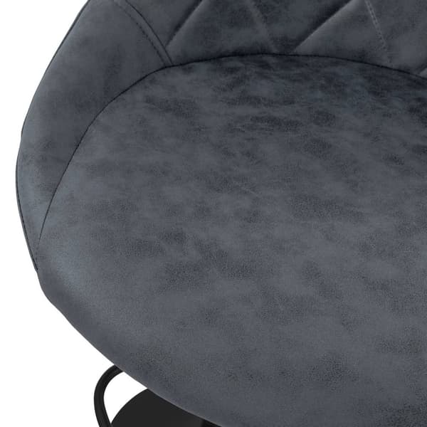 Barstol sæt med 2 stk. antracit kunstlæderpolstring med ryglæn og fodstøtte højdejusterbar 62-82 cm ML-Design