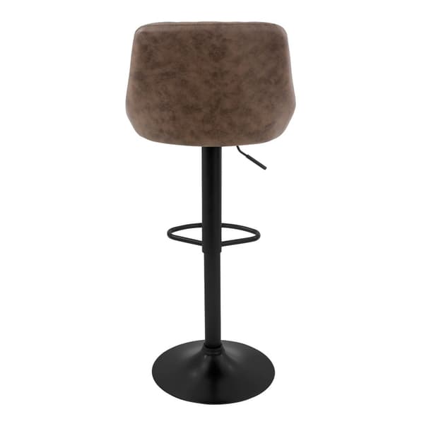 Barstol uppsättning av 2 brunt konstläderklädsel med ryggstöd och fotstöd höjdjusterbar 62-82 cm ML-Design