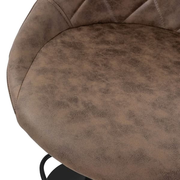 Barstol uppsättning av 2 brunt konstläderklädsel med ryggstöd och fotstöd höjdjusterbar 62-82 cm ML-Design