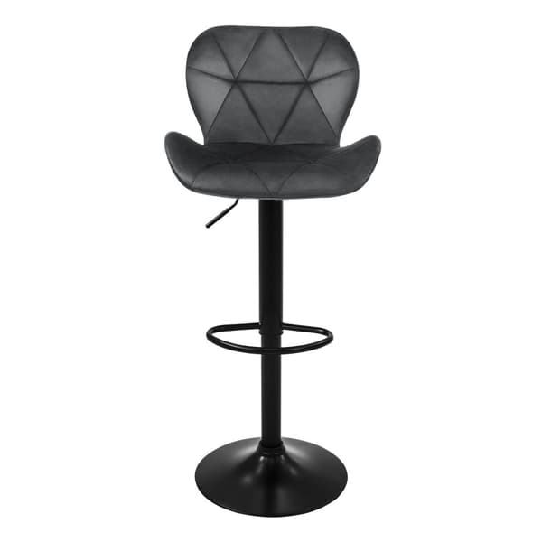 Baarijakkara 2 kpl harmaa samettipäällysteinen, selkänoja ja jalkatuki säädettävissä 59-79cm ML-Design