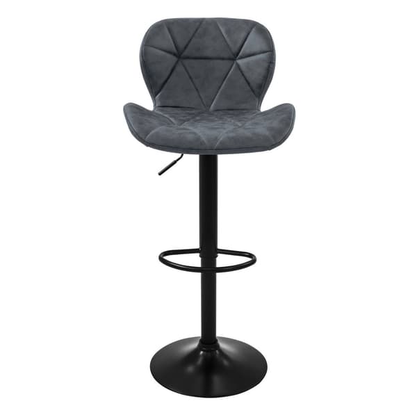 Barstol set om 2 antracit konstläderklädsel med ryggstöd och fotstöd höjdjusterbar 59-79cm ML-Design