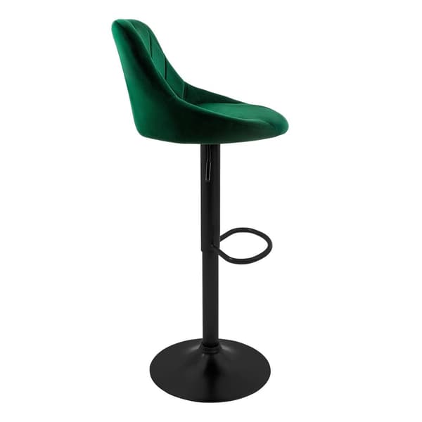Baarijakkara 2 kpl vihreä samettipäällysteinen, selkänoja ja jalkatuki korkeussäädettävä 62-82cm ML-Design