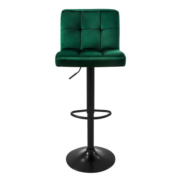 Baarijakkara 2 kpl vihreä samettipäällysteinen, selkänoja ja jalkatuki korkeussäädettävä 63-83cm ML-Design