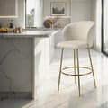 Miniatyrbillede 3 af 11: Barstol Luana, med rygstøtte, velour look - creme/guld,Sæt med 6 stk.