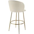Miniatyrbillede 7 af 11: Barstol Luana, med rygstøtte, velour look - creme/guld,Sæt med 6 stk.