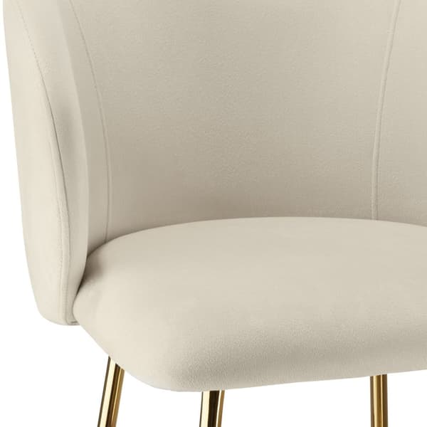 Barstol Luana, med rygstøtte, velour look - creme/guld,Sæt med 6 stk.
