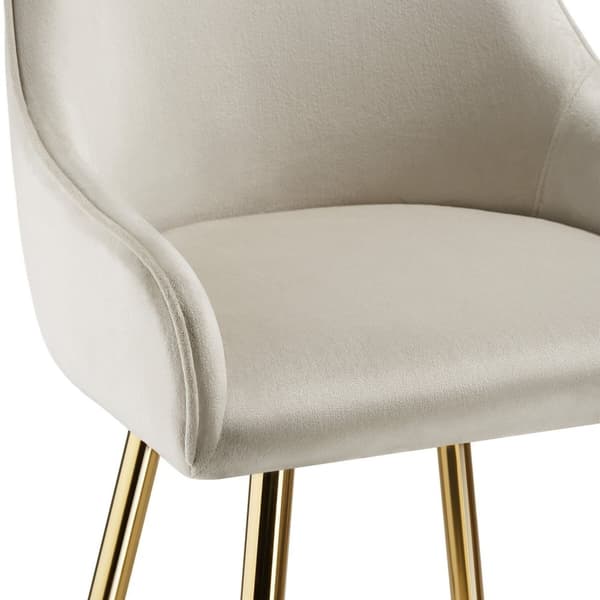 Barstol Avane med ryglæn, polstret, velour look - Sæt med 2 stk.