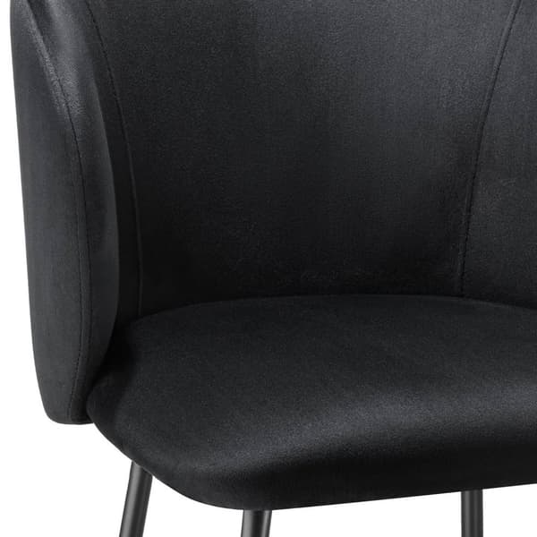 Barstol Luana, med rygstøtte, velour look - sort/sort,Sæt med 4 stk.
