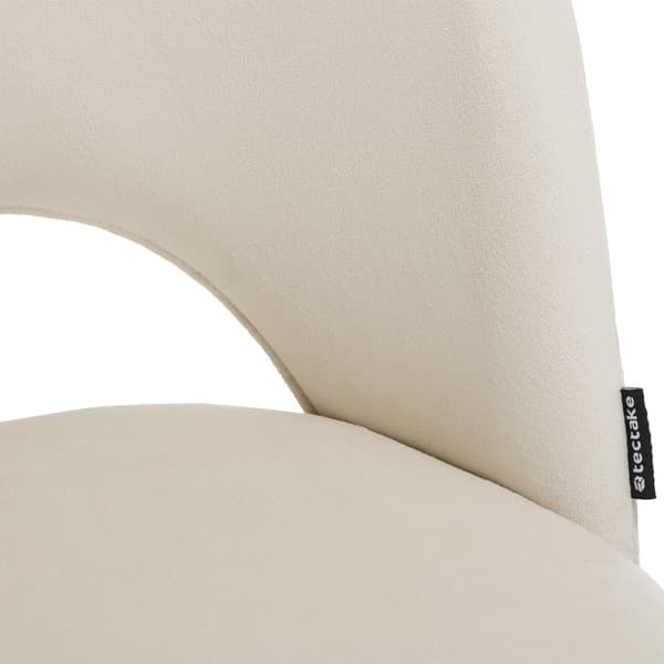 Barstol Sachel med rygstøtte, velour look - creme/sort,Sæt med 2 stk.