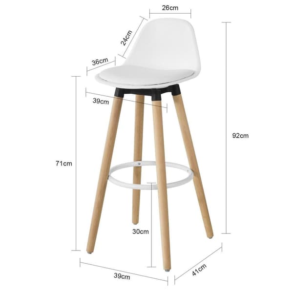 Baarituoli, FST70-W, 71 cm, Valkoinen