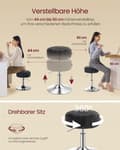 Miniatyrbillede 4 af 6: Makeup Skammel, VASAGLE LJB120B01, 38x44-60 cm, Sort