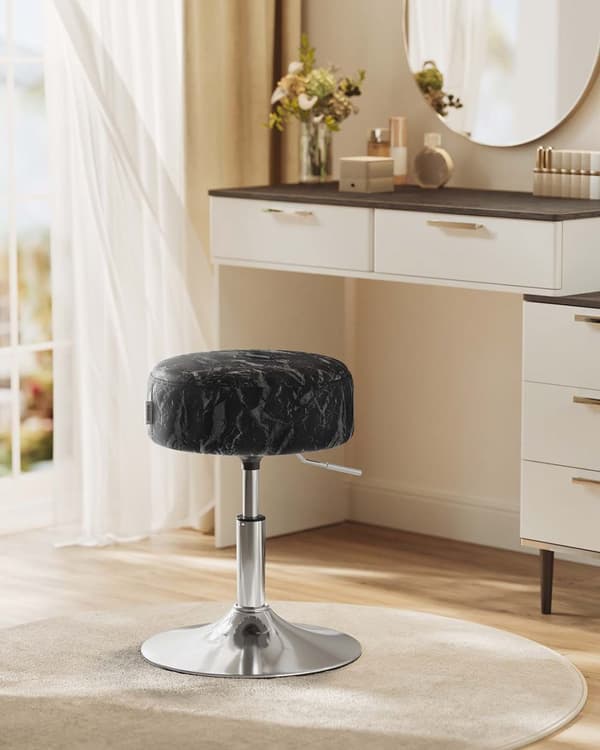Makeup Skammel, VASAGLE LJB120B01, 38x44-60 cm, Sort