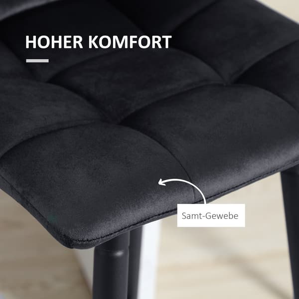 Barstol Set, 2er-Set, 42x47x105 cm, Svart