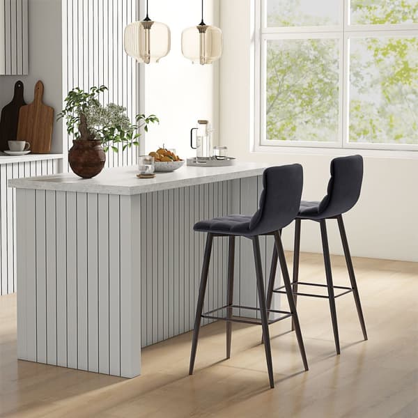 Barstol Set, 2er-Set, 42x47x105 cm, Svart
