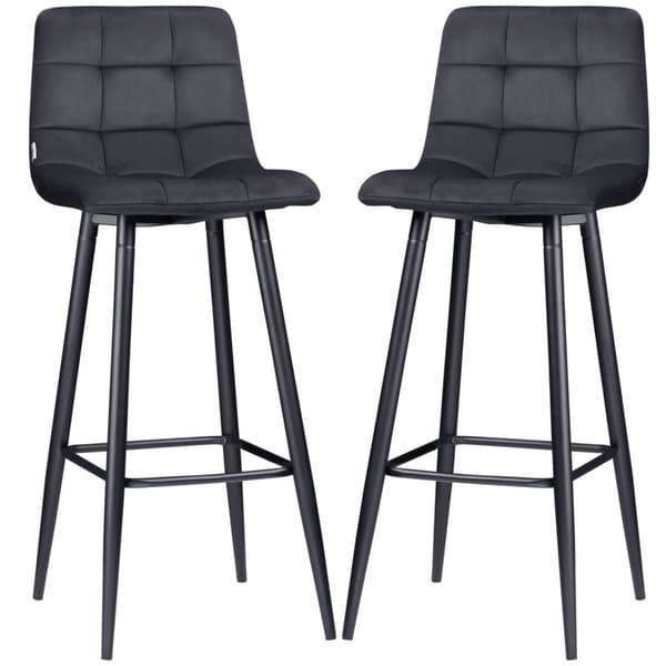 Barstol Set, 2er-Set, 42x47x105 cm, Svart