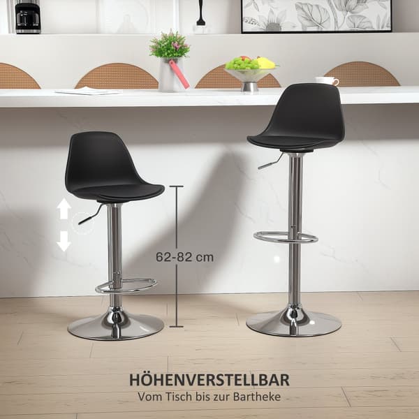 Barstol sæt, 38x42x82-104 cm, Sort