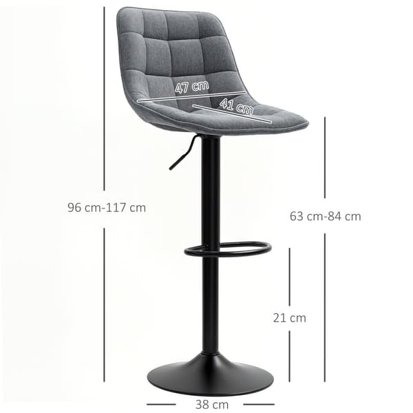 Barstol Set, 2er-Set, 47x53x96-117 cm, Mörkgrå