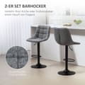 Miniatyrbild 4 av 9: Barstol Set, 2er-Set, 47x53x96-117 cm, Mörkgrå
