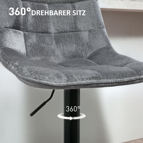 Barstol Set, 2er-Set, 47x53x96-117 cm, Mörkgrå