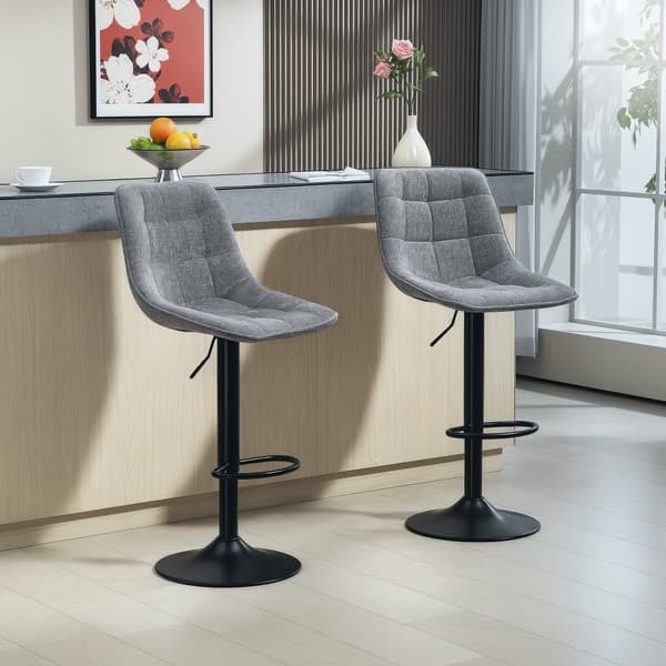 Barstol Set, 2er-Set, 47x53x96-117 cm, Mörkgrå