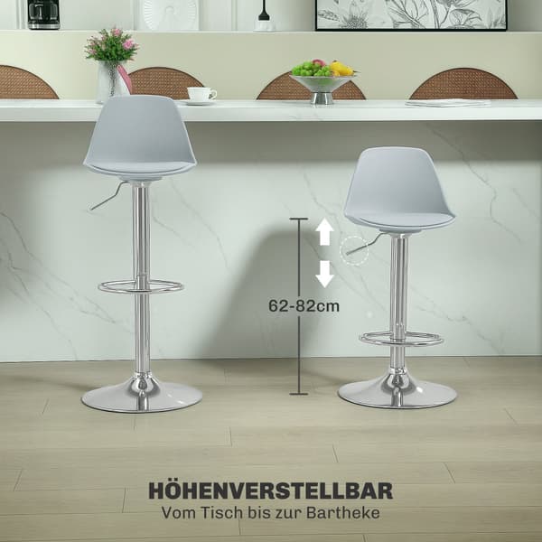 Barpall Set, 38x42x82-104 cm, Grå