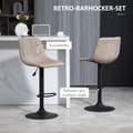 Miniatyrbillede 4 af 9: Barstol Sæt, 2er-Set, 42x47.5x90.5-111.5 cm, Beige