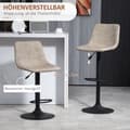 Miniatyrbillede 5 af 9: Barstol Sæt, 2er-Set, 42x47.5x90.5-111.5 cm, Beige