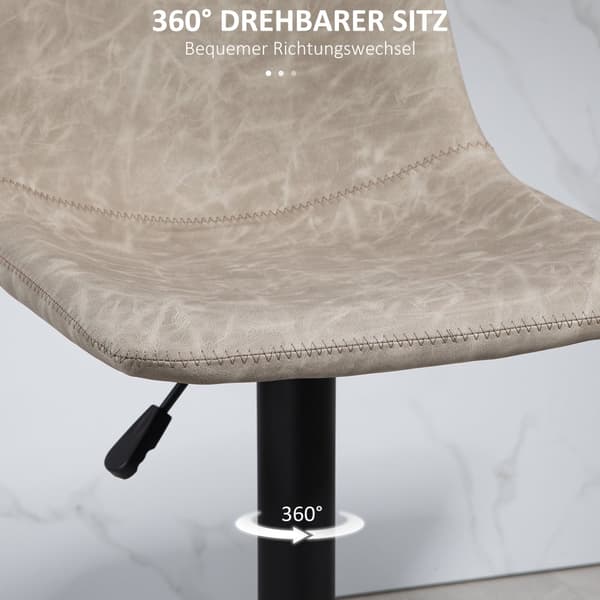 Barstol Sæt, 2er-Set, 42x47.5x90.5-111.5 cm, Beige