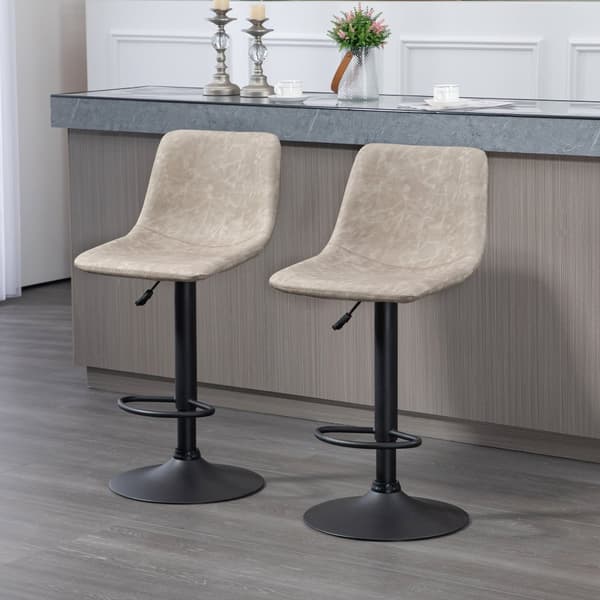 Barstol Sæt, 2er-Set, 42x47.5x90.5-111.5 cm, Beige