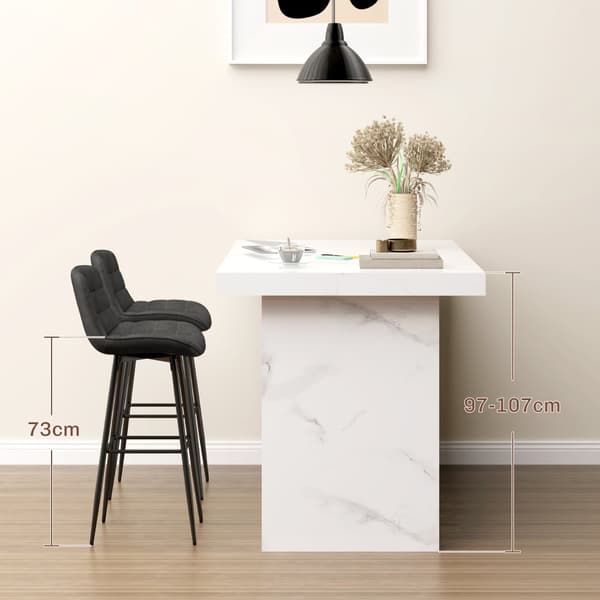 Barstolsæt, 2er-Set, 48,5x48x98 cm, Mørkegrå