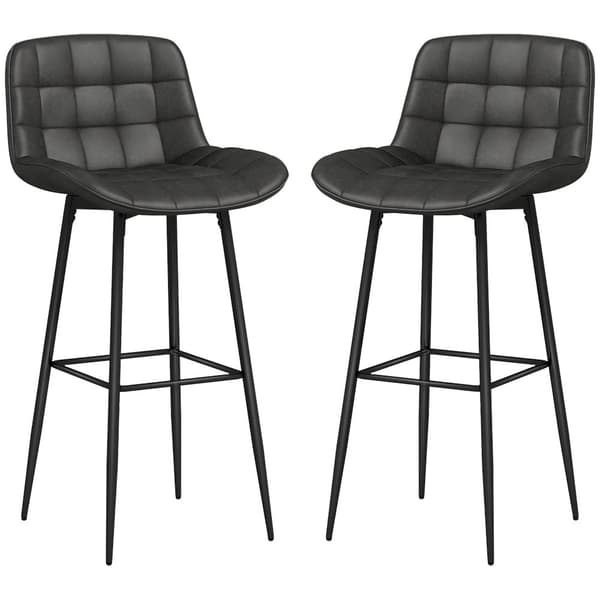 Barstolsæt, 2er-Set, 48,5x48x98 cm, Mørkegrå