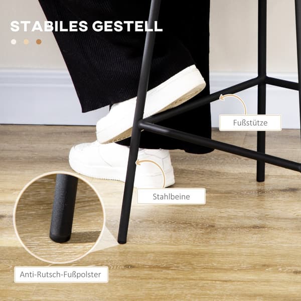 Barstolsæt, 2er-Set, 42,5x52x102 cm, Sort