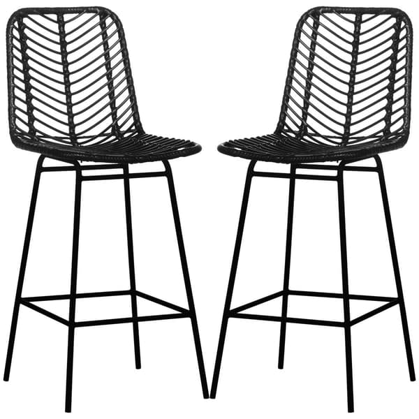 Barstolsæt, 2er-Set, 42,5x52x102 cm, Sort