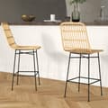 Miniatyrbillede 9 af 9: Barstol, 2er-Set, 45x53.5x105 cm, Natur & Sort
